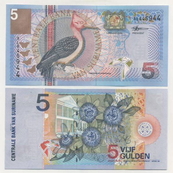 Suriname 5 Gulden 1-1-2000 Pick 146 UNC