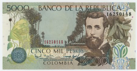 Colombia 5000 Pesos 12-10-1999 Pick 447d UNC