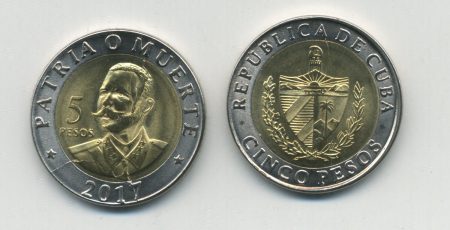 Cuba 5 Pesos 2017 Maceo KM 967 Bi-Metallic UNC