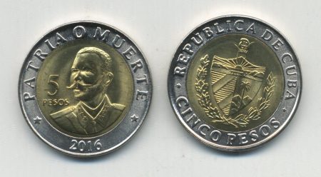Cuba 5 Pesos 2016 Maceo KM 967 Bi-Metallic UNC