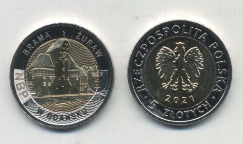 Poland 5 zlotych 2021 The Crane Gate in Gdańsk Bimetallic UNC Poland 5 zlotych 2021 The Crane Gate in Gdańsk Bimetallic UNC