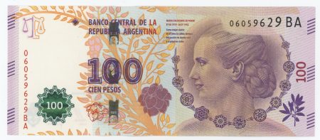 Argentina 100 Pesos 2012 Pick 358b UNC Evita