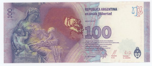 Argentina 100 Pesos 2012 Pick 358br UNC Replacement