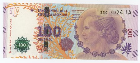 Argentina 100 Pesos 2012 Pick 358d UNC Evita Peron