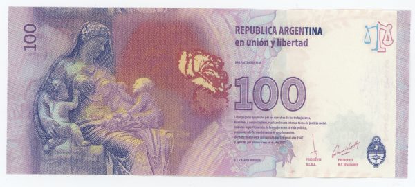 Argentina 100 Pesos 2012 Pick 358d UNC Evita Peron