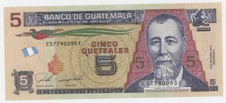 Guatemala 5 Quetzales 31-1-2018 Pick 122A UNC