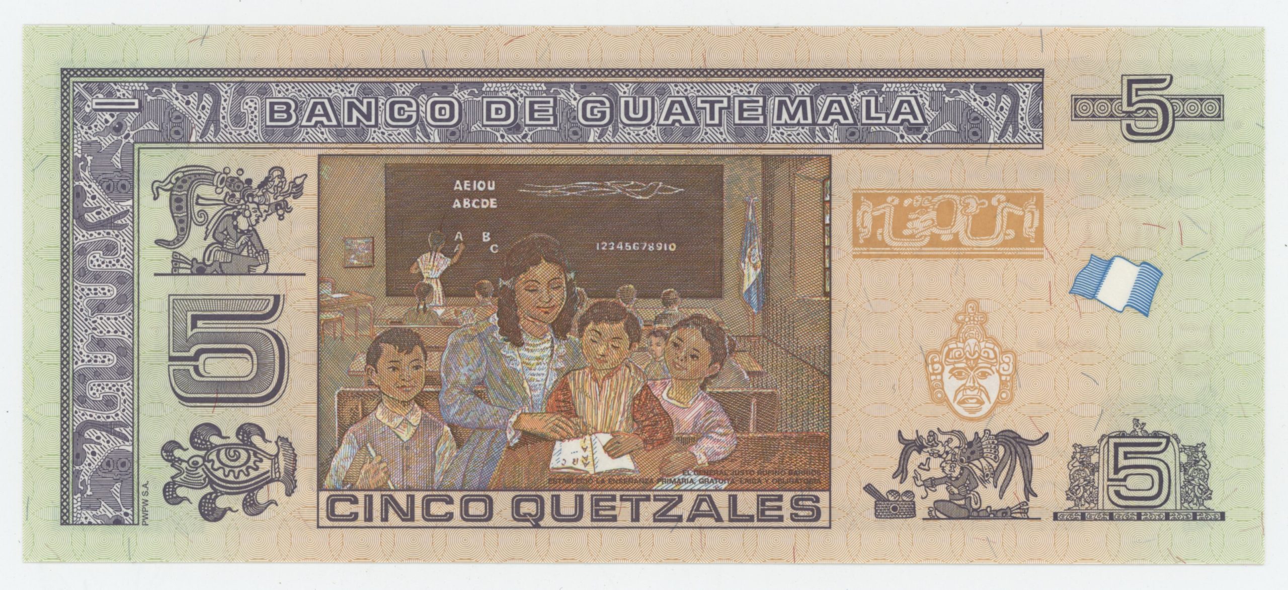 Guatemala 5 Quetzales 31-1-2018 Pick 122A UNC Guatemala 5 Quetzales 31-1-2018 Pick 122A UNC
