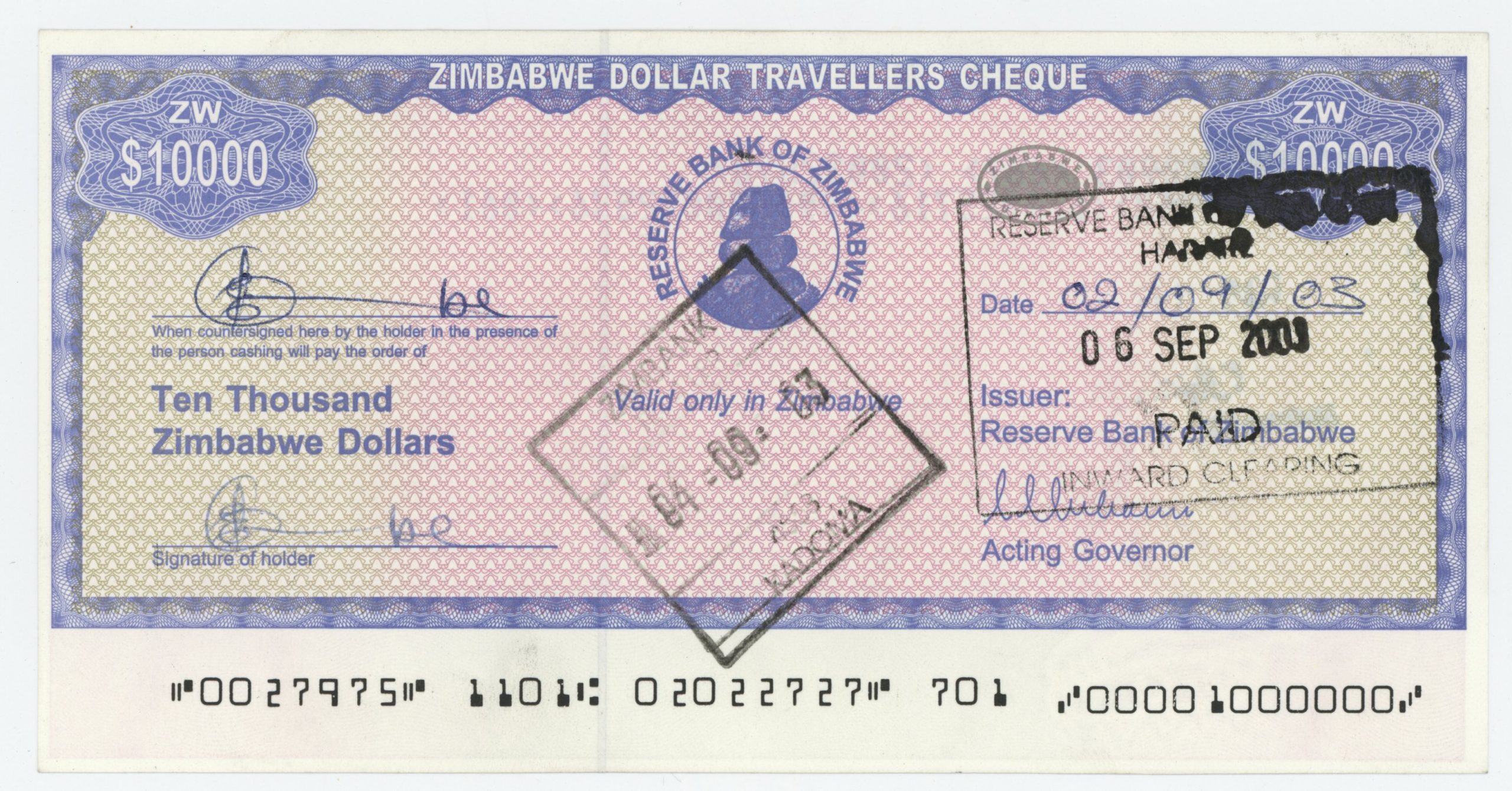 Zimbabwe 10000 Dollars ND 2003? Pick 17 XF+ Zimbabwe 10000 Dollars ND 2003? Pick 17 XF+