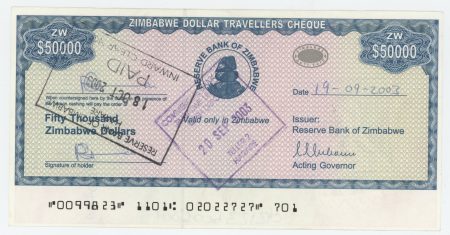 Zimbabwe 50000 Dollars ND 2003? Pick 19 XF+