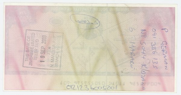 Zimbabwe 50000 Dollars ND 2003? Pick 19 XF+