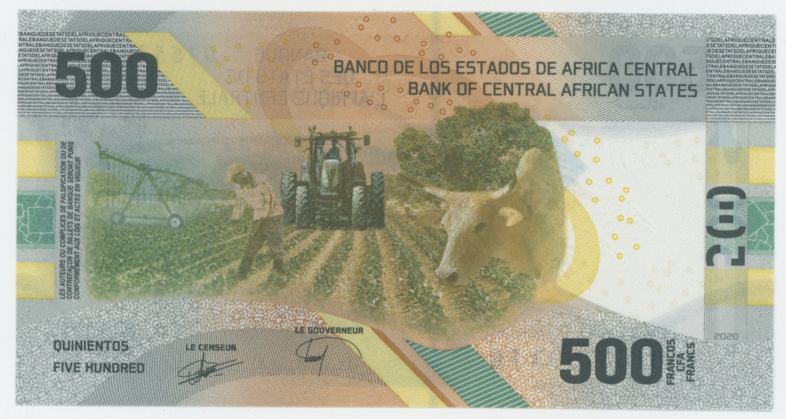 Central African St 500 Francos 2020 Pick 700 UNC Central African St 500 Francos 2020 Pick 700 UNC