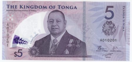 Tonga 5 Pa anga ND 2023 Pick 51 New UNC